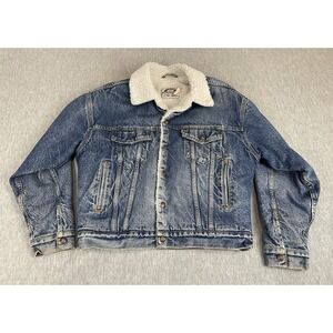 VTG Levi's Authentic Denim Sherpa Lined Truckers Jacket Men Sz M 70609-0216 USED